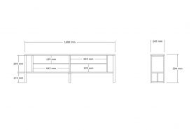 Comoda TV, Puqa Design, Cupe, 160x50.4x24.5 cm, PAL, Alb