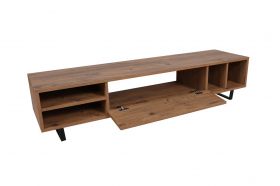 Comoda TV, Puqa Design, Eray, 160x35x40 cm, PAL, Nuc / Antracit