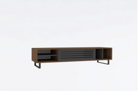 Comoda TV, Puqa Design, Eray, 160x35x40 cm, PAL, Nuc / Antracit