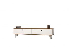 Comoda TV, Puqa Design, Paris, 160x35x25 cm, PAL, Alb/nuc