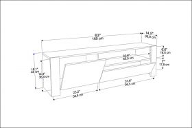 Comoda TV, Retricy, Piedmont, 160x36.8x46 cm, PAL, Alb / Antracit