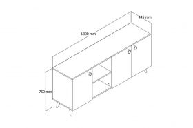 Consola, Tanmob, KSL0301, 180x79.3x44.5 cm, PAL , Alb