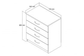 Dulap, Tanmob, SFY0102, 72x80.5x44.5 cm, PAL , Maro