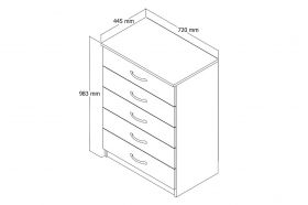 Dulap, Tanmob, SFY0202, 72x98.3x44.5 cm, PAL , Maro