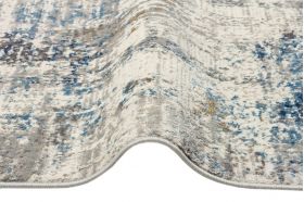 Covor de hol, Lgs 09 Cream Blue , 80x300 cm, Poliester, Crem / Albastru