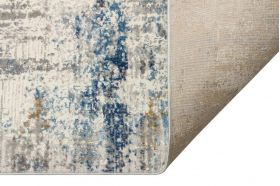 Covor de hol, Lgs 09 Cream Blue , 80x300 cm, Poliester, Crem / Albastru