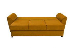 Canapea extensibila Ferrara, 232x97x75 cm, cu lada de depozitare, Mustard