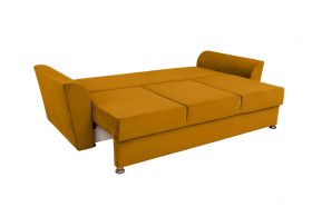 Canapea extensibila Ferrara, 232x97x75 cm, cu lada de depozitare, Mustard