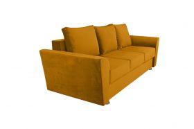 Canapea extensibila Ferrara, 232x97x75 cm, cu lada de depozitare, Mustard