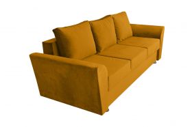 Canapea extensibila Ferrara, 232x97x75 cm, cu lada de depozitare, Mustard