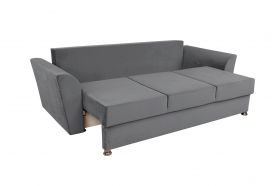 Canapea extensibila Ferrara, 232x97x75 cm, cu lada de depozitare, Antracit