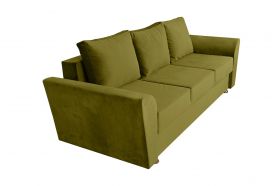 Canapea extensibila Ferrara, 232x97x75 cm, cu lada de depozitare, Olive