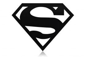 Decoratiune luminoasa LED, Superman, MDF, 60 LED-uri, Roz