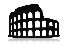 Decoratiune luminoasa LED, Colosseum, MDF, 60 LED-uri, Albastru