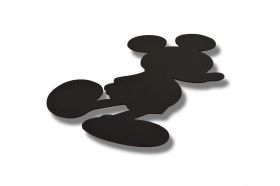 Decoratiune luminoasa LED, Mickey Mouse, MDF, 60 LED-uri, Albastru