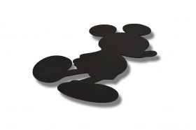 Decoratiune luminoasa LED, Mickey Mouse, MDF, 60 LED-uri, Galben