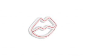 Decoratiune luminoasa LED, Lips, Benzi flexibile de neon, DC 12 V, Roz