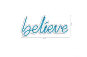 Decoratiune luminoasa LED, Believe, Benzi flexibile de neon, DC 12 V, Albastru