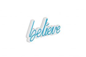 Decoratiune luminoasa LED, Believe, Benzi flexibile de neon, DC 12 V, Albastru