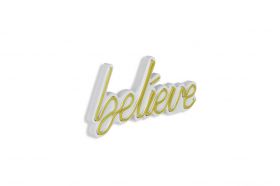 Decoratiune luminoasa LED, Believe, Benzi flexibile de neon, DC 12 V, Galben