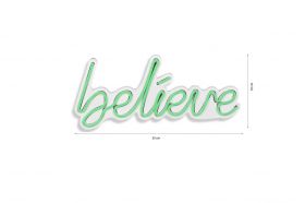 Decoratiune luminoasa LED, Believe, Benzi flexibile de neon, DC 12 V, Verde