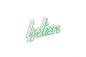 Decoratiune luminoasa LED, Believe, Benzi flexibile de neon, DC 12 V, Verde