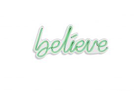 Decoratiune luminoasa LED, Believe, Benzi flexibile de neon, DC 12 V, Verde