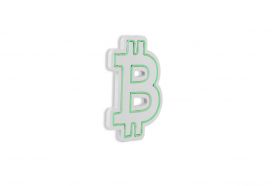 Decoratiune luminoasa LED, Bitcoin, Benzi flexibile de neon, DC 12 V, Verde