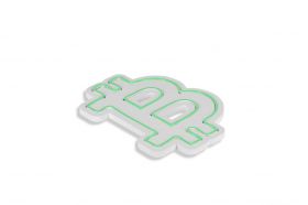 Decoratiune luminoasa LED, Bitcoin, Benzi flexibile de neon, DC 12 V, Verde