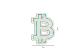 Decoratiune luminoasa LED, Bitcoin, Benzi flexibile de neon, DC 12 V, Verde