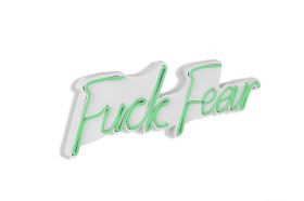 Decoratiune luminoasa LED, Fuck Fear, Benzi flexibile de neon, DC 12 V, Verde