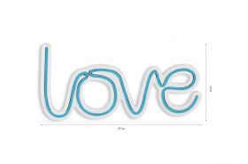 Decoratiune luminoasa LED, Love, Benzi flexibile de neon, DC 12 V, Albastru