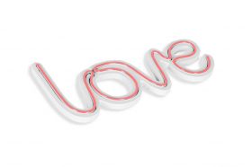 Decoratiune luminoasa LED, Love, Benzi flexibile de neon, DC 12 V, Roz