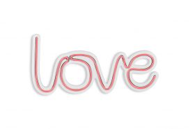 Decoratiune luminoasa LED, Love, Benzi flexibile de neon, DC 12 V, Roz