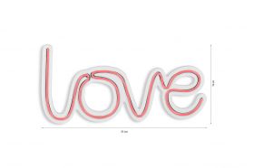 Decoratiune luminoasa LED, Love, Benzi flexibile de neon, DC 12 V, Roz