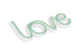 Decoratiune luminoasa LED, Love, Benzi flexibile de neon, DC 12 V, Verde