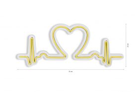 Decoratiune luminoasa LED, Love Rhythm, Benzi flexibile de neon, DC 12 V, Galben