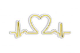 Decoratiune luminoasa LED, Love Rhythm, Benzi flexibile de neon, DC 12 V, Galben