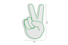 Decoratiune luminoasa LED, Victory Sign, Benzi flexibile de neon, DC 12 V, Verde