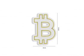 Decoratiune luminoasa LED, Bitcoin, Benzi flexibile de neon, DC 12 V, Galben