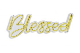 Decoratiune luminoasa LED, Blessed, Benzi flexibile de neon, DC 12 V, Galben