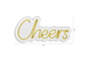 Decoratiune luminoasa LED, Cheers, Benzi flexibile de neon, DC 12 V, Galben