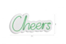 Decoratiune luminoasa LED, Cheers, Benzi flexibile de neon, DC 12 V, Verde