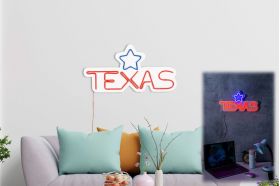 Decoratiune luminoasa LED, Texas Lone Star Blue, Benzi flexibile de neon, DC 12 V, Rosu albastru