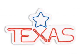 Decoratiune luminoasa LED, Texas Lone Star Blue, Benzi flexibile de neon, DC 12 V, Rosu albastru