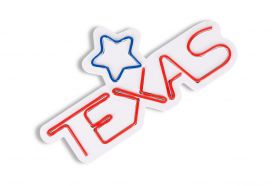 Decoratiune luminoasa LED, Texas Lone Star Blue, Benzi flexibile de neon, DC 12 V, Rosu albastru