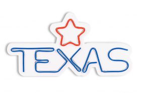 Decoratiune luminoasa LED, Texas Lone Star Red, Benzi flexibile de neon, DC 12 V, Rosu albastru