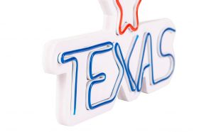 Decoratiune luminoasa LED, Texas Lone Star Red, Benzi flexibile de neon, DC 12 V, Rosu albastru