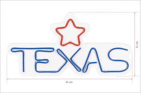 Decoratiune luminoasa LED, Texas Lone Star Red, Benzi flexibile de neon, DC 12 V, Rosu albastru