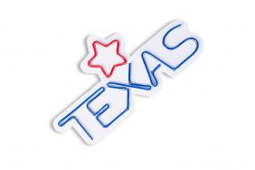 Decoratiune luminoasa LED, Texas Lone Star Red, Benzi flexibile de neon, DC 12 V, Rosu albastru